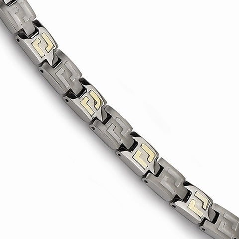 Titanium with 14K Gold Inlay Accent Bracelet