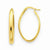 14k Yellow Gold Polished 3.5mm Oval Hoop Earrings