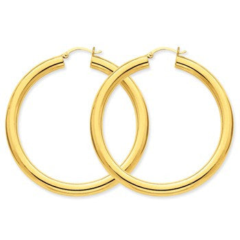 14k Yellow Gold Polished 5mm Lightweight Hoop Earrings