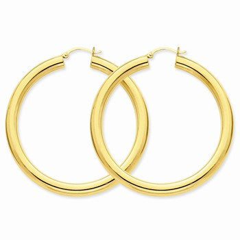 14k Yellow Gold Polished 5mm Tube Hoop Earrings