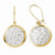 10k Yellow Gold w/Rhodium Polished & Textured Dangle Earrings