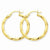 14k Yellow Gold Polished 3mm Twisted Hoop Earrings