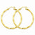 14k Yellow Gold Polished 3mm Twisted Hoop Earrings