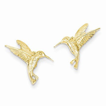 14k Yellow Gold Hummingbird Post Earrings