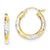 14k Yellow Gold Rhodium Diamond-cut 3x20mm Hoop Earrings