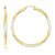 14k Yellow Gold Rhodium Diamond-cut 3x55mm Hoop Earrings