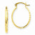 14k Yellow Gold Lightweight Diamond-cut Oval Hoop Earrings
