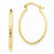 14k Yellow Gold Lightweight Diamond-cut Oval Hoop Earrings