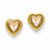 14k Two-tone Beaded Heart Earrings