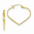 14k Yellow Gold Polished 2mm Heart Hoop Earrings