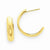 14k Yellow Gold Polished 3.5mm J-Hoop Earrings