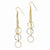 14k Tri-Color Faceted Circle Earrings