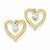 14k Yellow Gold Rhodium Diamond-cut Heart Post Earrings