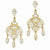 14k Yellow Gold Rhodium Fancy Ch&elier Dangle Post Earrings