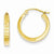 14k Yellow Gold Light Square Diamond-cut Hoop Earrings