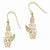 14k Two-tone Fancy Plumeria Dangle Earrings