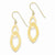 14k Yellow Gold Oval Dangle Earrings