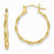 14k Yellow Gold Polished Twisted Circle Hoop Earrings
