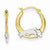14k Yellow Gold Rhodium Dolphin Hoop Earrings