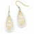 14k Two-tone Diamond-cut Polished Fancy Dangle Earrings