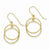 14k Yellow Gold Polished Circles Dangle Earrings