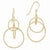 14k Yellow Gold Polished Circles Dangle Earrings