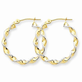 14k Yellow Gold Polished 2.75mm Fancy Twisted Hoop Earrings