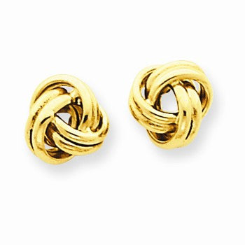14k Yellow Gold Love Knot Post Earrings