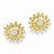 14k Yellow Gold Rhodium Mini Daisy Post Earrings
