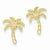 14k Yellow Gold Palm Tree Post Earrings