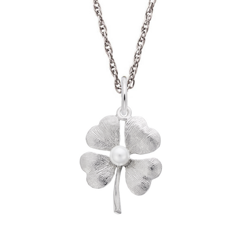 4 Leaf Clover Charm Pendant Necklace In Sterling Silver