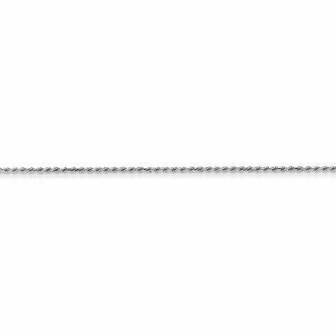 14K White Gold Solid Diamond-Cut Rope Chain Bracelet