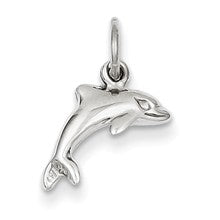 14k White Gold Dolphin Charm hide-image