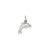 Dolphin Charm in 14k White Gold