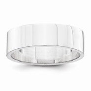 14k White Gold 6mm Flat Wedding Band
