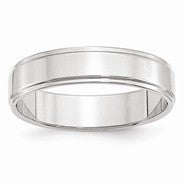 10k White Gold 5mm Flat with Step Edge Wedding Band
