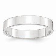 10k White Gold 4mm Lightweight Flat Wedding Band