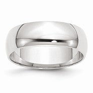 14k White Gold 6mm Lightweight Half Round Wedding Band