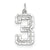 14k White Gold Casted Large Diamond Cut Number 3 Charm hide-image