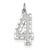 14k White Gold Casted Large Diamond Cut Number 4 Charm hide-image