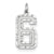 14k White Gold Casted Large Diamond Cut Number 6 Charm hide-image