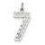 14k White Gold Casted Large Diamond Cut Number 7 Charm hide-image