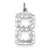 14k White Gold Casted Large Diamond Cut Number 8 Charm hide-image