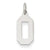 14k White Gold Small Polished Number 0 Charm hide-image