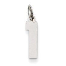 14k White Gold Small Polished Number 1 Charm hide-image
