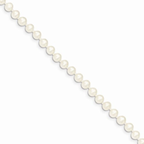 14K Yellow Gold 4-4.5Mm White Freshwater Onion Cultured Pearl Bracelet