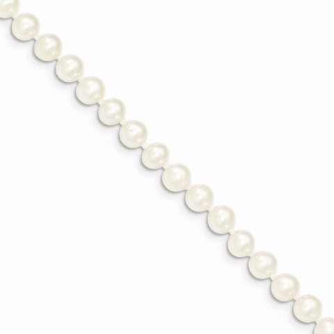 14K Yellow Gold 5-5.5Mm White Freshwater Onion Cultured Pearl Bracelet