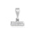 Casted Small Diamond Cut Number Top Charm in 14k White Gold