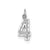 Casted Small Diamond Cut Number 4 Charm in 14k White Gold