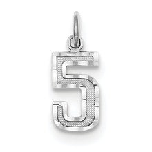 14kw Casted Small Diamond Cut Number 5 Charm hide-image